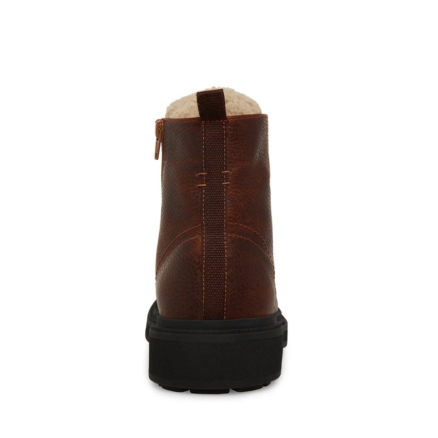 Botines Steve Madden Denalii Cuero Hombre Marrones Oscuro | ES KO36S2